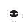 Rubber H-profiel 19x16,4 mm