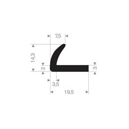 Rubber hoekprofiel 19x14 mm