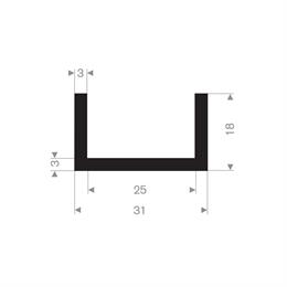 Rubber U-profiel 31x18 mm