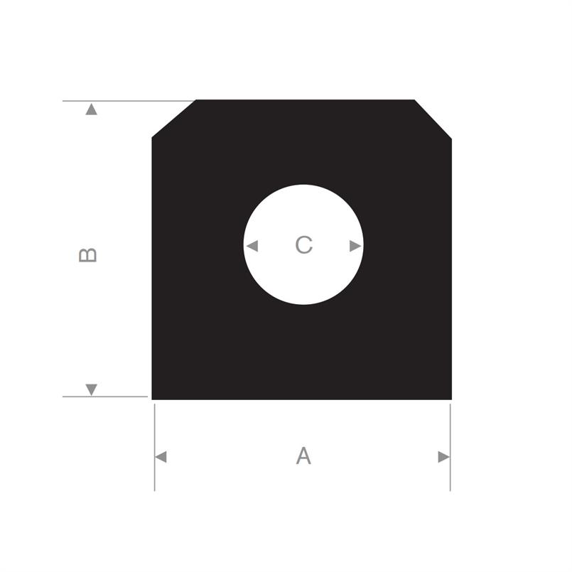 Rubberluikpakking 50x50mm