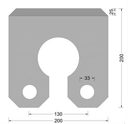 Sleutelgatfender - 200x200mm