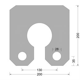 Sleutelgatfender - 200x200x200mm - blok