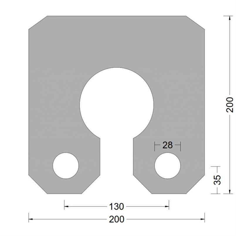Sleutelgatfender - 200x200x200mm - blok