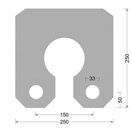 Sleutelgatfender - 250x250x250mm - blok