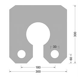 Sleutelgatfender - 300x300x300mm - blok