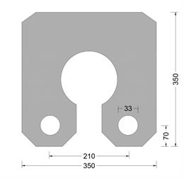 Sleutelgatfender - 350x350x350mm - blok