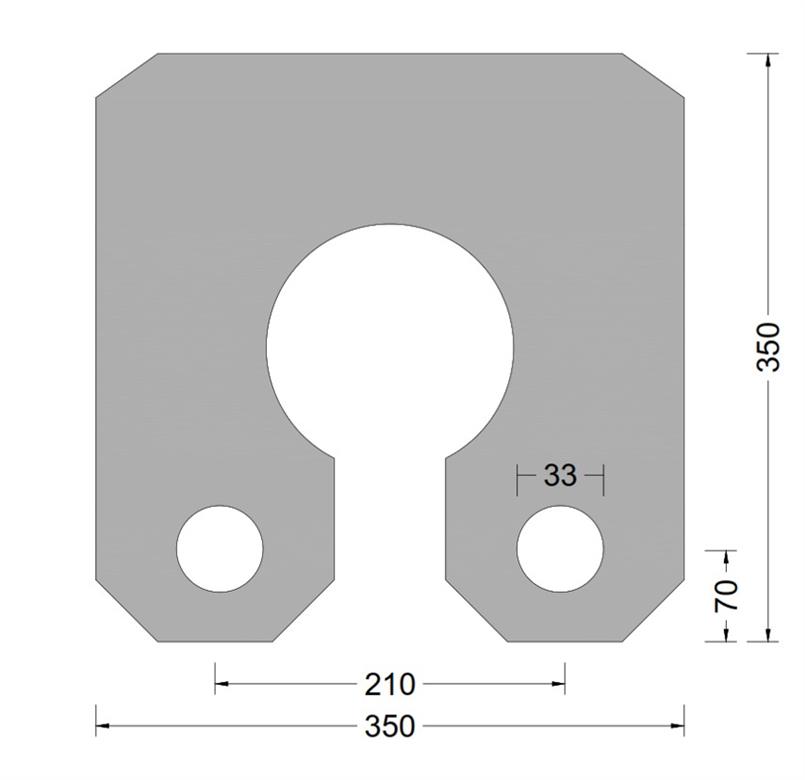 Sleutelgatfender - 350x350x350mm - blok