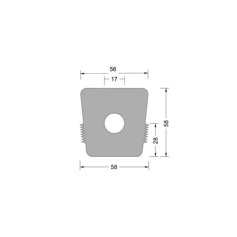 Stenenklem rubber 56x58mm