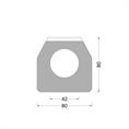Trapezium fender (CF-C) 080x080mm - O-kamer 42mm - (UHMW-PE top)