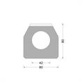 Trapezium fender (CF-C) 080x080mm - O-kamer 42mm - (UHMW-PE top)