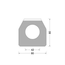 Trapezium fender (CF-C) 080x080mm - O-kamer 42mm - (UHMW-PE top)