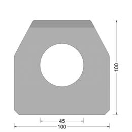 Trapezium fender (CF-C) 100x100mm - O-kamer 45mm - (UHMW-PE top)