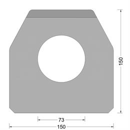 Trapezium fender (CF-C) 150x150mm - O-kamer 73mm -(UHMW-PE top)