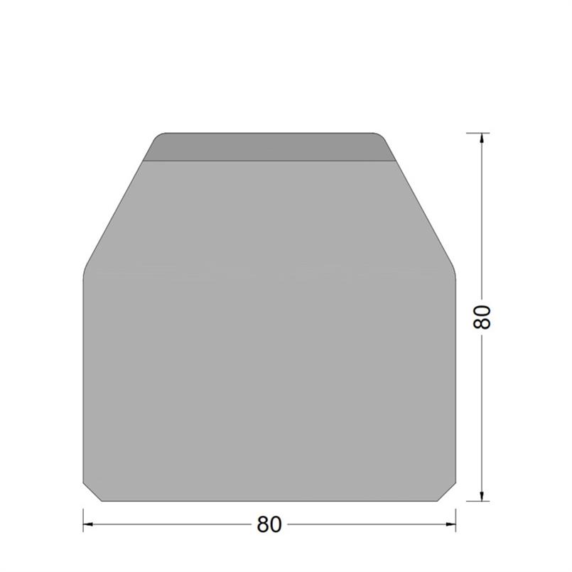 Trapezium fender (CF-D) 080x080mm - massief - (UHMW-PE top)