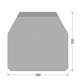 Trapezium fender (CF-D) 100x100mm - massief - (UHMW-PE top)