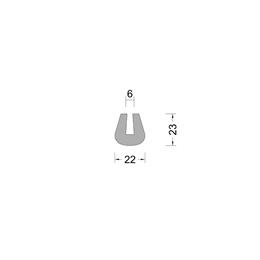 U-beschermings profiel - zwart - 06mm - BxH 22x23mm